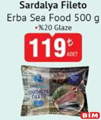 ERBA SEA FOOD SARDALYA FİLETO 500 G fiyat ve kampanya bilgisi